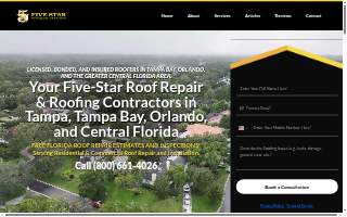 Five Star Roofing and Construction website