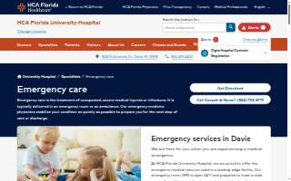 HCA Florida University Emergency website