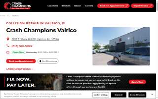 Crash Champions Collision Repair Valrico website