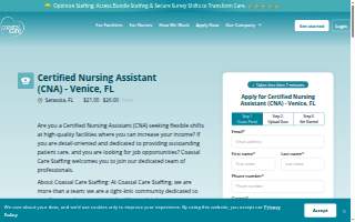 Coastal Care Staffing website