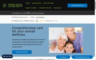 Comfortable Care Dental website
