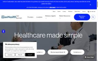 MaxHealth Primary Care website
