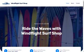 Windflight Surf Shop website
