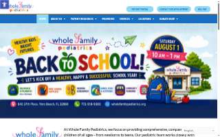 Whole Family Pediatrics website