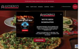 Anthony's Coal Fired Pizza & Wings of Pinecrest website