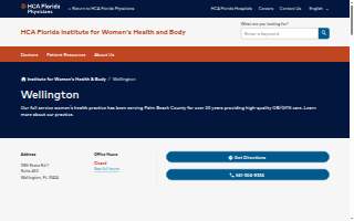 HCA Florida Institute for Women's Health and Body - Wellington website