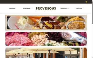 Provisions Coffee & Kitchen website