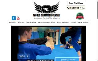 World Champion Center WCC Taekwondo Martial Arts School of Wesley Chapel website