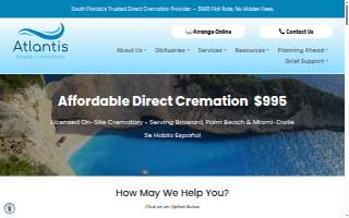 Atlantis Simple Cremations website
