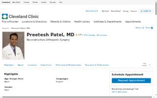 Cleveland Clinic Florida: Patel Sheetal M MD website
