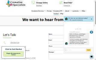 Cremation Specialists of Florida website