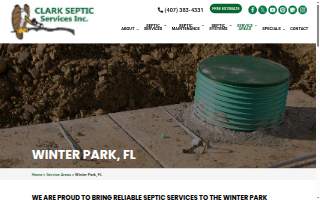 Clark Septic of Winter Park website