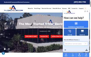 All Electric Services of Winter Springs website