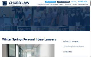 Chubb Law Accident & Injury Attorneys of Winter Springs website
