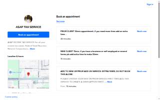 AsAP Tax Service website
