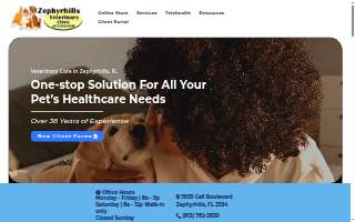 Zephyrhills Veterinary Clinic website