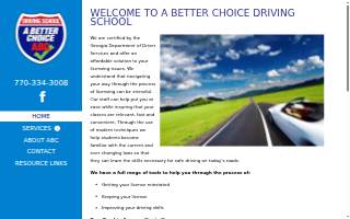 A Better Choice Driving School, LLC of Acworth website