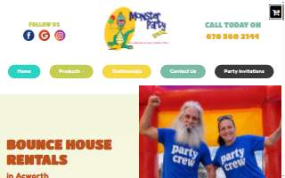 Monster Party Rental website