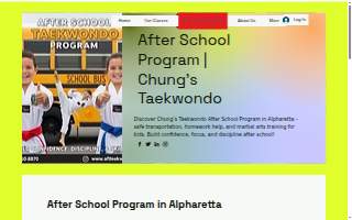 Chung's Taekwondo Academy After school program website