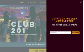 CLUB 201 Dance website