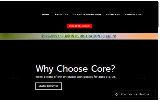 Core Dance & Acrobatics Studios website