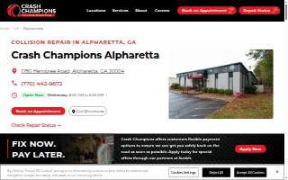 Crash Champions Collision Repair Alpharetta website