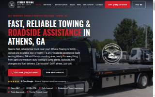 Athena Towing & Roadside Service website