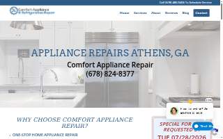 Comfort Appliance Repair of Athens website
