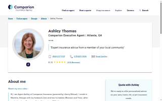 Ashley Thomas at Comparion Insurance Agency website