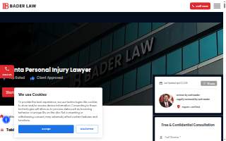 Bader Law - Personal Injury Attorneys website
