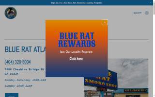 Blue Rat Smoke Shop website