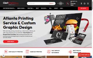 Clash Graphics Print Shop Atlanta Flyer Printing website