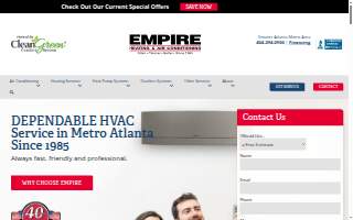 Empire Heating & Air Conditioning website