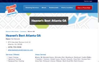 Heaven's Best Carpet & Upholstery Cleaning of Atlanta website