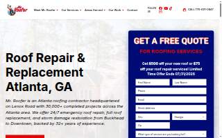 Mr. Roofer of Atlanta website