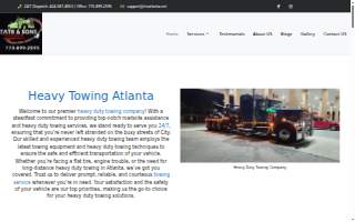 Tate & Sons Heavy Duty Towing Atlanta website
