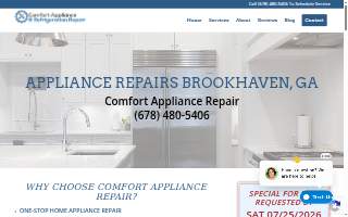 Comfort Appliance Repair of Atlanta website