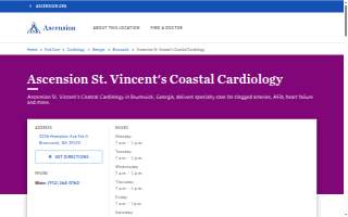 Ascension St. Vincent's Coastal Cardiology website