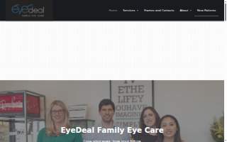 Eyedeal Family Eye Care website