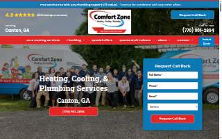 Comfort Zone Heating Cooling Plumbing website
