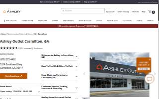 Ashley Outlet of Carrollton website
