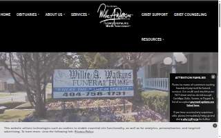 Willie A. Watkins Funeral Home website