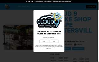 Cloud 9 Smoke Shop, Vape, & Hookah Co. of Cartersville website