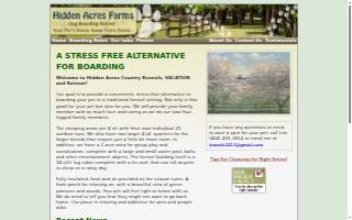Hidden Acres Farms Dog Boarding of Cartersville website