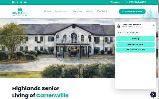 Highlands Senior Living Cartersville website