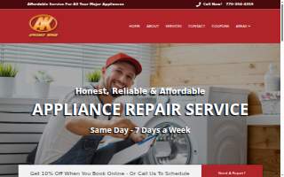 AK Appliance Repair of Chamblee website
