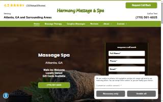 Harmony Massage & Spa website