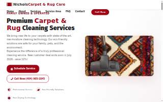 Nichols Carpet & Rug Care website