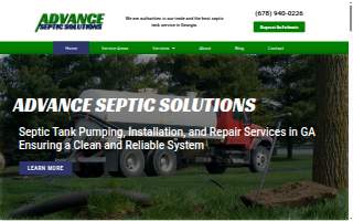 Advance Septic Solutions of Stonecrest website