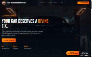 Divine Transmission & Auto Care website